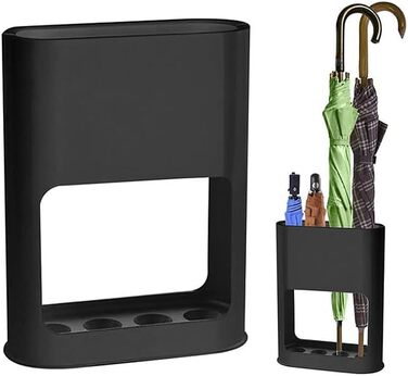 Підставка для парасоль підставка для парасоль з знімною підставкою для збору води, 22 x 9 x 28 см, 4 слоти, чорна