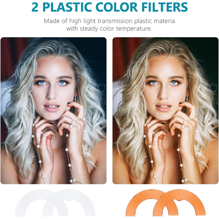 NEEWER Комплект кільцевого світла для фото та відео: 48 см, 52 Вт, 5500K, Bluetooth, для смартфона, YouTube, Self-Porträt Aufnahmen, RL-18