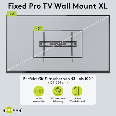 Настінне кріплення для телевізора Goobay Basic Fixed M 32-55