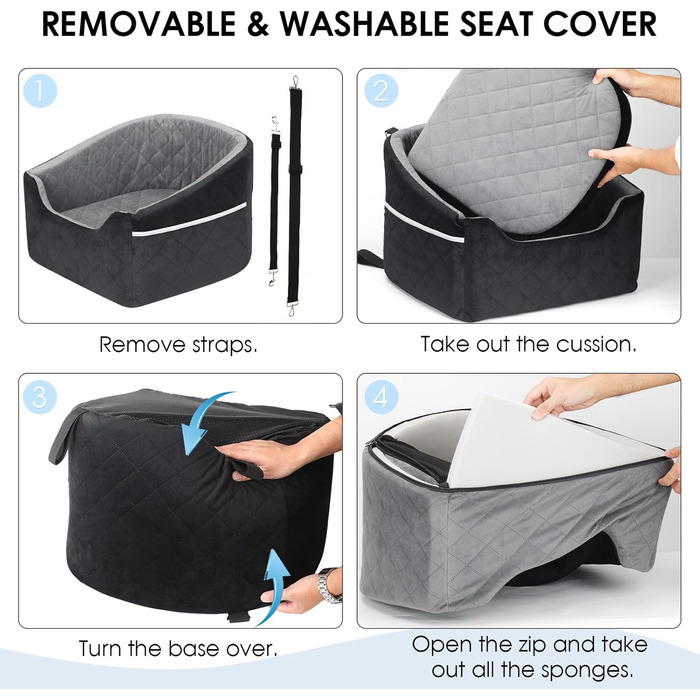 Автомобільний лежак для собак Mozvvco - зручний та м'який, 2-в-1, чорний