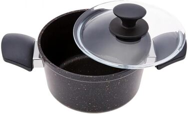 Набір посуду Karaca Biogranit, 7 предметів, чорний/золотий, з антипригарним покриттям, для індукційних плит, граніт