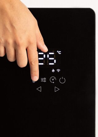 Електричний конвектор CREATE/WARM Crystal 2000W з WiFi, LED-touchscreen, 2 режими (2500W), чорний