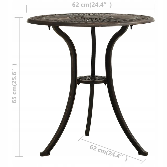 Металевий прямокутний стіл VidaXL, 62 x 62 x 65 см