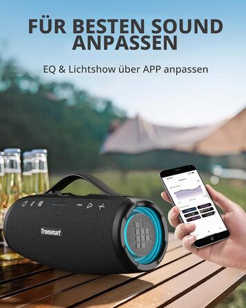 Tronsmart Mirtune S100: Bluetooth колонка водонепроникна IPX7, 20 год, для пляжу та вечірок (Чорна)
