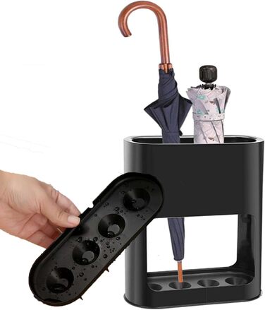 Підставка для парасольки SHENRUZENG чорна, з антиковзним силіконовим кріпленням, 4 слоти для довгих/коротких парасольок