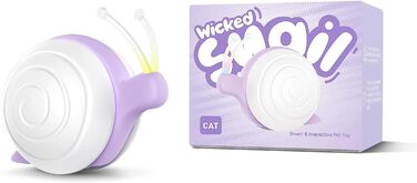 Інтерактивна іграшка для котів з LED-підсвіткою Wicked Snail, електрична, рухома, перезаряджається через DC, подарунок для кошенят, фіолетова