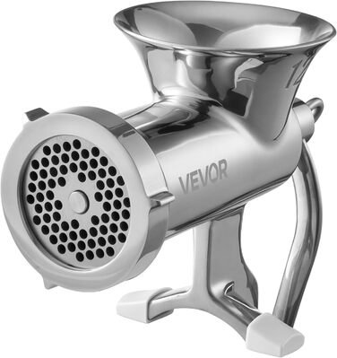 М'ясорубка ручна VEVOR з нержавіючої сталі, з присоскою та насадками для ковбас (38 см)