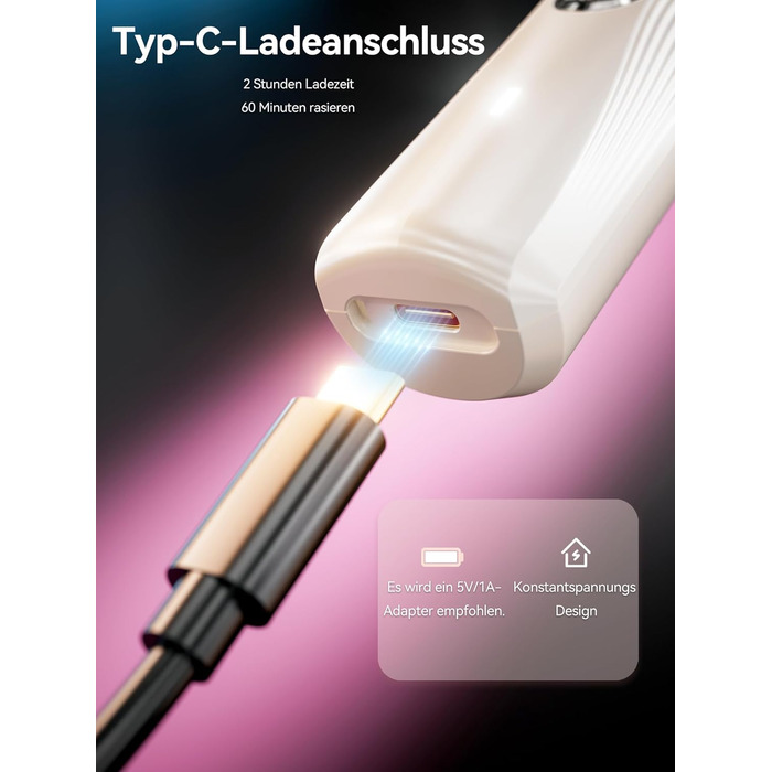 Електричний набір для гоління жінок, багатофункціональний. Ідеально підходить для гоління тіла, зони бікіні, ніг та рук. З USB-C зарядкою та чохлом. Бежевий колір.