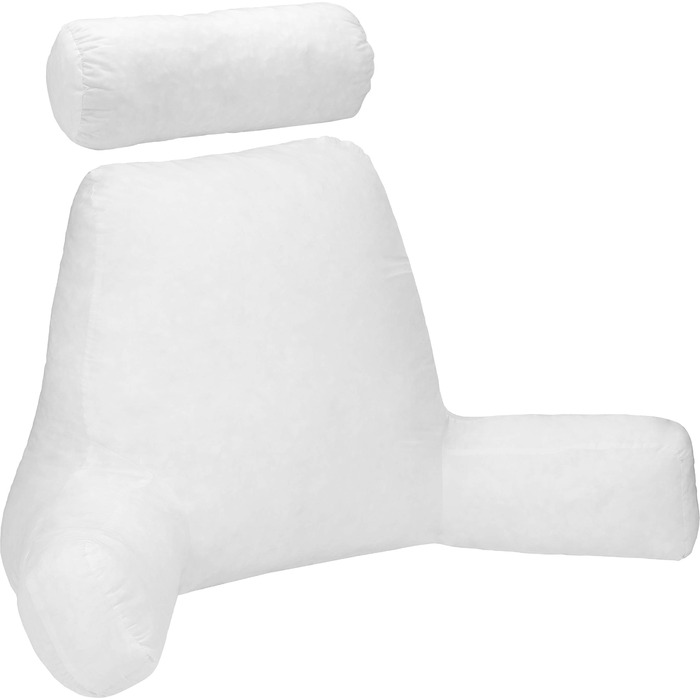 Подушка для чоловіка з підлокітниками - велика, для читання та відпочинку в ліжку. Преміум піна з пам'яті, знімна подушка для шиї на стрічці. XXL, піна з пам'яті