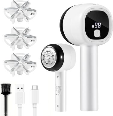 Електричний видалення ворсу Blendura - бездротовий триммер для одягу з 6 лезами, 3 рівня та LED-дисплеєм