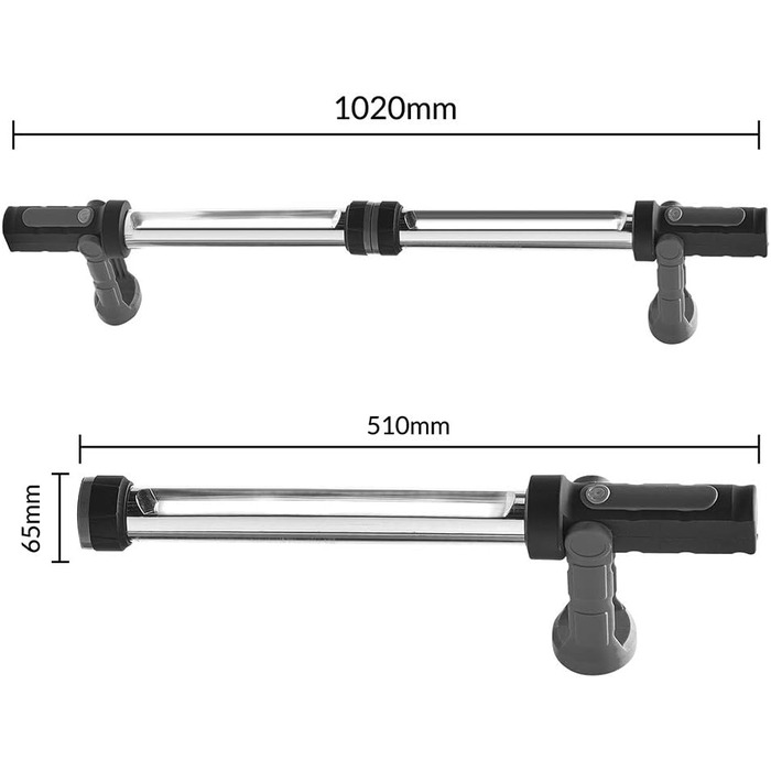 Maclean MCE230 COB LED XXL 2x Workshop Lamp, Work Lamp, Work Light, Hand Lamp, Magnet, Hook, Dual Modes, Max. 1200 Lumens (2x 600 Lumens)