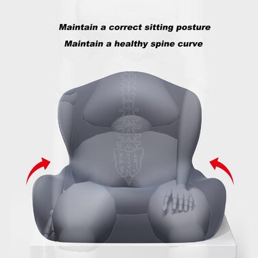 Ортопедична подушка для сидіння з підтримкою спини, Memory Foam, для офісного крісла, авто, інвалідного візка (Темно-сірий)