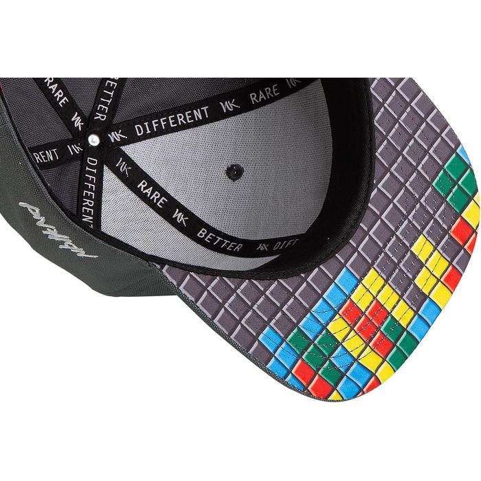 Кепка Nebelkind Snapback з піксельним дизайном, універсальний розмір, регульована, unisex, якісна бейсболка в стилі streetwear, ретро, сіра, багатокольорова