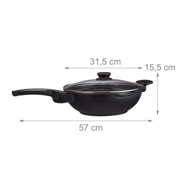 Relaxdays Wok with Lid, Induction Compatible