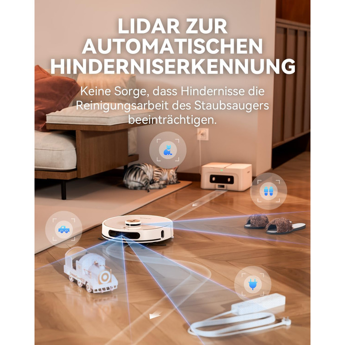 Робот-пилосос Tesvor S8MAX 3-в-1 з функцією миття підлоги, 8000Pa, LiDAR-навігація, 240 хвилин роботи, керування через додаток/Alexa, самостійна вивантаження сміття, 2.5L, для великих приміщень та домогосподарств з тваринами