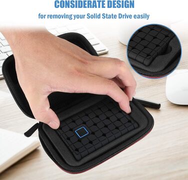 Чохол ProCase для SSD Samsung T7/T7 Touch (500GB, 1TB, 2TB) - Захисний кейс з силіконовою вставкою, чорний