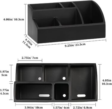 Тримач для зубних щіток Luxspire, 5 відділень, електричний, для сім'ї, велика місткість, органайзер для косметики та бритв, матовий чорний