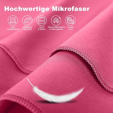Рушник з мікрофібри HiiPeak: компактний, легкий, швидковисихаючий (80 x 40 см, Рожевий)