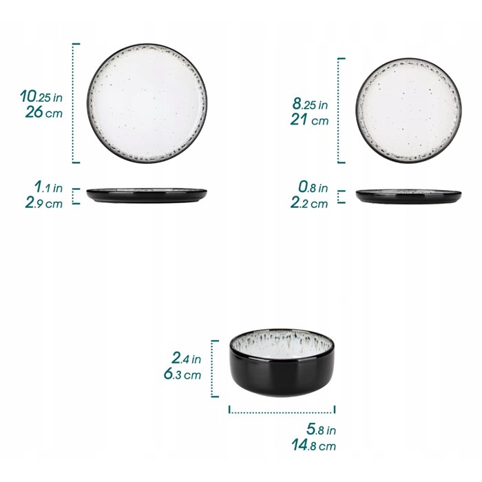 Обідній набір MALACASA: сучасний сервіз із кераміки на 6 осіб (18 предметів)