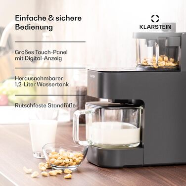 Klarstein Standmixer: Потужний міксер з 1250 Вт, 30 000 об/хв, сенсорний екран, чорний