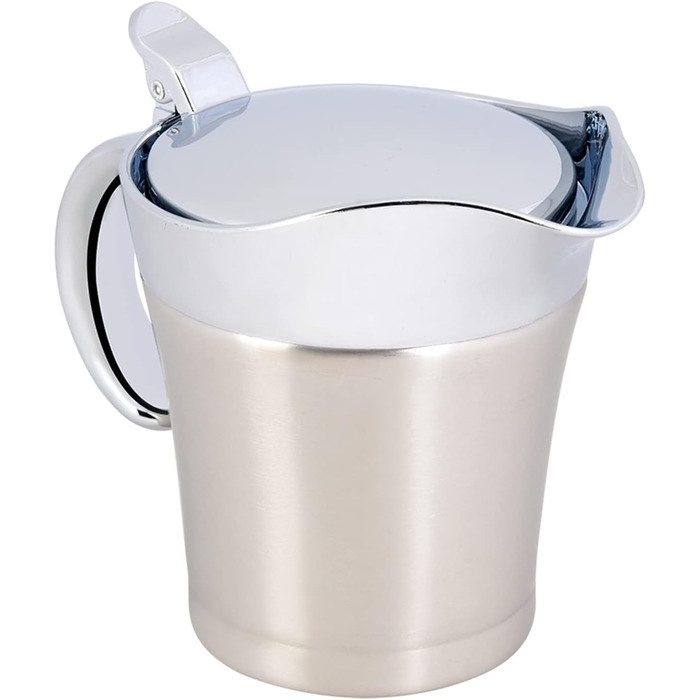 Saucepan, Sauce Pot, Stainless Steel Sauce Creamer Insulated, 304 Stainless Steel Heat and Cold Insulated, Double-Walled, Sauce Pot, Serving Creamer (Small 450Ml)