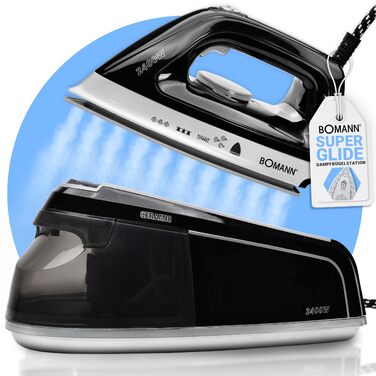 Праска-парогенератор Bomann DBS 6034 CB (2024) | 3,5 bar, 1,2L, 2400W, Anti-Drop | Чорний