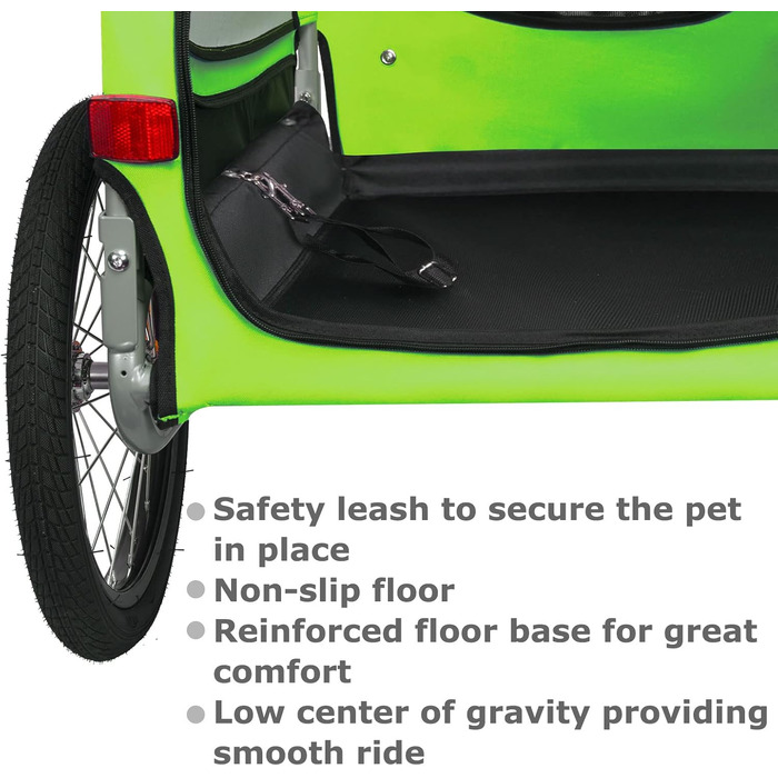 DOGGYHUT® Tobi - великий велотрейлер для собак до 35 кг (зелений)