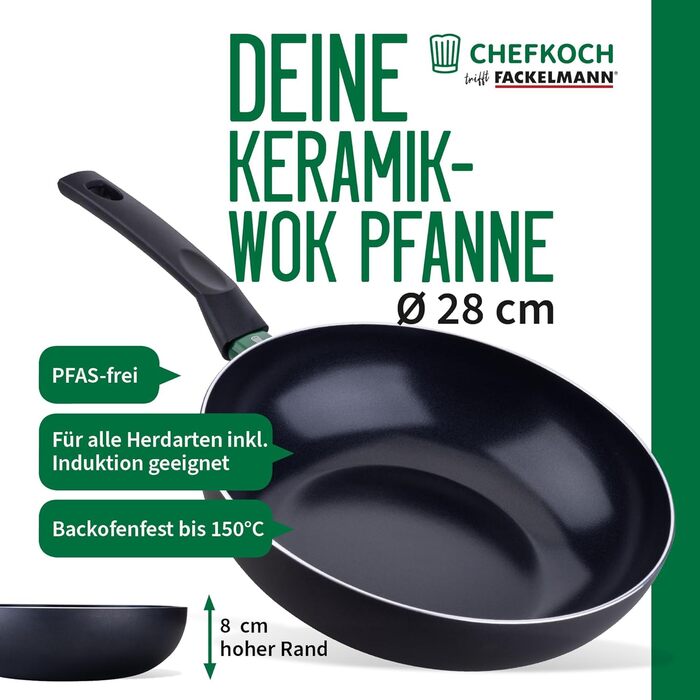 Сковорода Chefkoch Fackelmann Ø16 см з антипригарним покриттям Ceramic – алюмінієва сковорода для смаження