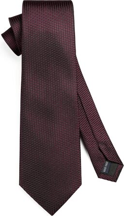 Краватка Hisdern для чоловіків, однотонна формальна краватка з нагрудником, класичний стиль, для весілля, бізнесу, вечірок, бордовий колір