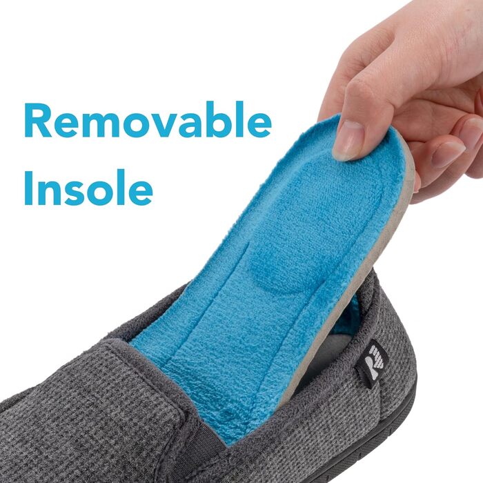 Жіночі тапочки RockDove з двокольоровим дизайном та капюшоном, знімною устілкою (38.5 EU, темно-сірий та блакитний)