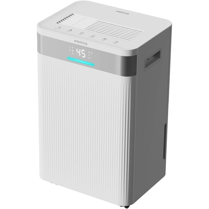 Зволожувач повітря Venta AD100 з іонізатором, 20л/добу, бак 4,5л, для приміщень до 40м²/100м³, автоматичне керування, режим сушіння білизни, R290, білий