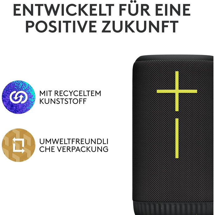 Портативна Bluetooth колонка Ultimate Ears Everboom: Водонепроникна (IP67), плаваюча, з глибокими басами та 360° звуком, до 20 годин роботи, радіус дії 55м - Чорний