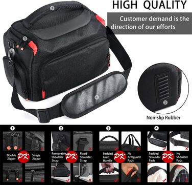 Сумка для камери FOSOTO велика, на плече, сумісна з Nikon d5600 d3500 D3200 D3300, Canon, Sony, водонепроникна