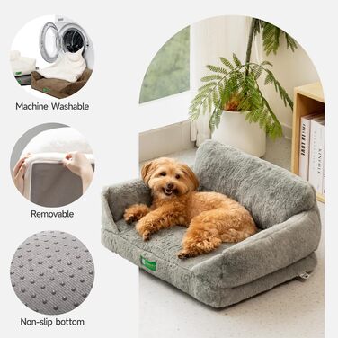 MEWOOFUN Cat Cave Cat Bed for Indoor Cats, Cute Kitten Bed Pet Sofa with Removable, Washable Cover and Anti-Slip Bottom for Small Dogs (White, ) (M, Gray)