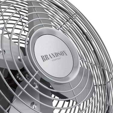 Настільний вентилятор Brandson з мідним дизайном: 3 швидкості, осциляція 80°, кут нахилу 40°, металевий корпус (сріблястий матовий)