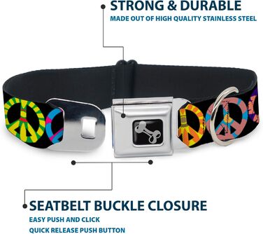 Нашийник для собак Buckle-Down Seatbelt Buckle, 2.5 см, універсальний, великий, багатокольоровий (DC-W31611-L)