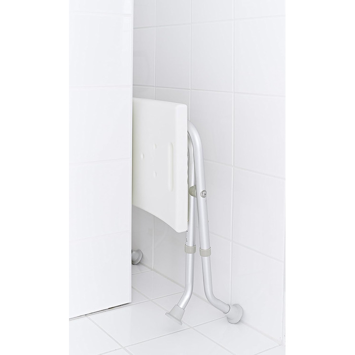 RIDDER Assistant A0050301 Folding Bath Seat, Stool, Bath Stool, White, approx. 57x32x47-51 cm