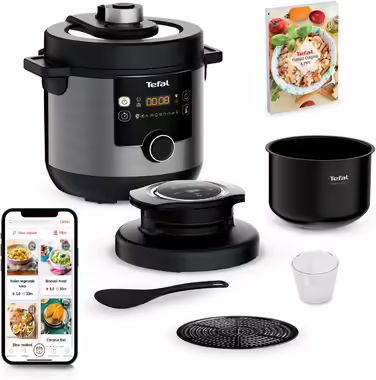 Мультиварка-скороварка Tefal CY7788 Turbo Cuisine & Fry, 7,6 л, 14 програм, фритюрниця, з додатком рецептів