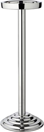 EDZARD Sparkling Wine Cooler Valencia - Stainless Steel - Bottle Cooler, Champagne Cooler incl. Stand - Drink Cooler for 1 Bottle - Bowl for Wine, Sparkling Wine & Ice Cubes - Wine Cooler Hammered with Handles (Smooth)