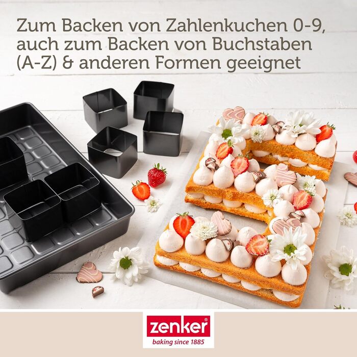Набір форм для випічки Zenker (9 шт.) для креативних випечок, антипригарне покриття, стійкість до +230°C, чорний