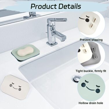 Набір з 2 мисок для мила з піддоном: милотримач для душу, мильниця для ванної кімнати та кухні