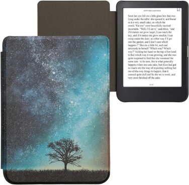 Чохол-книжка kwmobile для Kobo Clara 2E / Tolino Shine 4 - з єгипетськими ієрогліфами, золото-чорний (жовтий, помаранчевий, червоний)