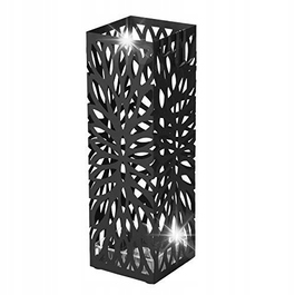 Чорна металева підставка для парасольок у стилі LOFT: ажурний парасольковий тримач із піддоном для води