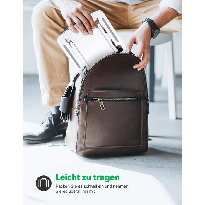 Підставка для ноутбука Glangeh з алюмінію, ергономічна, регульована по висоті, з відведенням тепла, сумісна з MacBook Pro Air, Dell, HP, 10-16