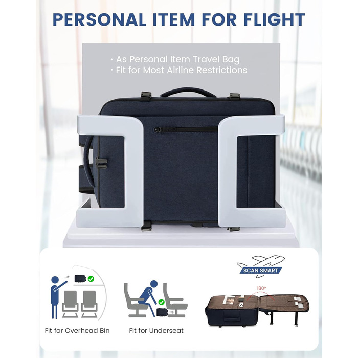 LOVEVOOK Рюкзак-валіза для ручної поклажі, 40L, для ноутбука 15.6