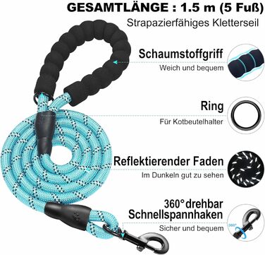 Нашийник та поводок для собак Haapaw, без натягу, регульований, світловідбиваючий, Step-in, для цуценят та маленьких собак, з м'якою підкладкою, блакитний, розмір M (обхват грудей 38.1-45.7 см, вага 4.5-6.8 кг)