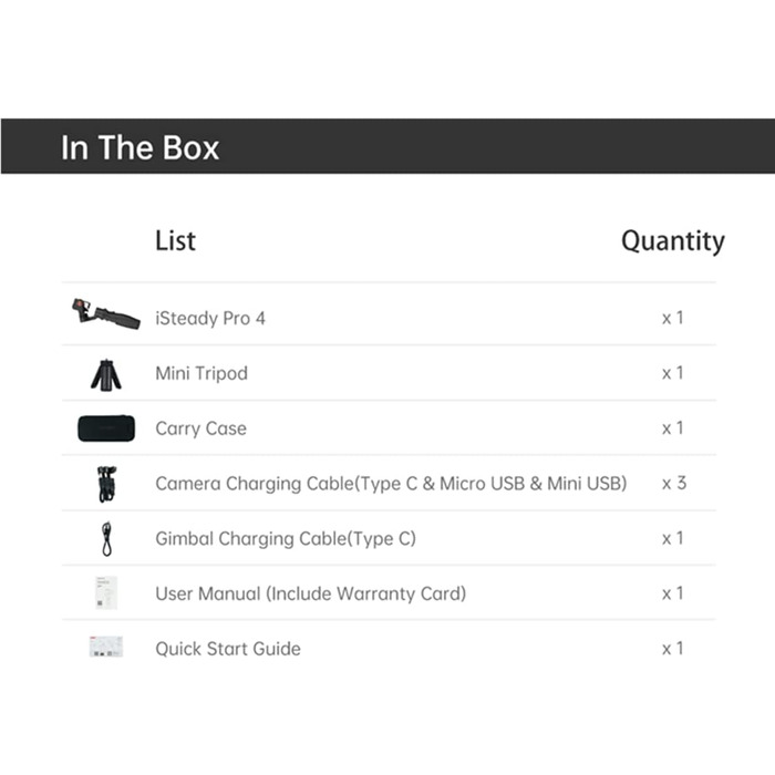 Hohem iSteady Pro 4 – стабілізатор для екшн-камер GoPro, DJI, Insta360, Sony. 3-осьовий, водонепроникний, з тривалим часом роботи (14 годин).