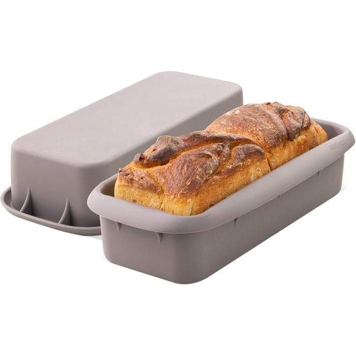 Silicone Baking Mold - 30cm Loaf Pan - Rectangular Silicone Cake Pan - Non-Stick Silicone Baking Mold - Silicone Loaf Pan - Grey