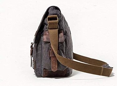 Вінтажна чоловіча сумка через плече з шкіри та канвасу Sechunk, для ноутбука 15/17 дюймів, сіра