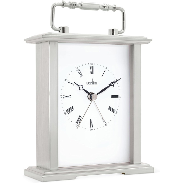 Acctim Gainsborough Mantel Clock, Metal, Silver, 14.5 x 12.3